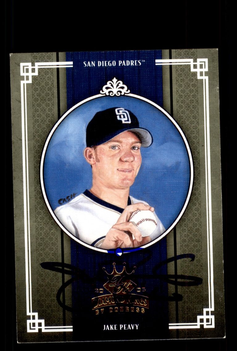 Signed Baseball Card Auto Jake Peavy 2005 Donruss Diamond Kings #189 Padres