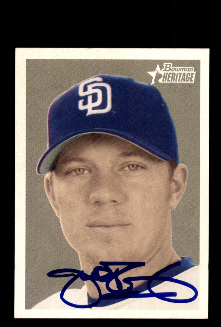 Signed Baseball Card Auto Jake Peavy 2006 Bowman Heritage #6 San Diego Padres