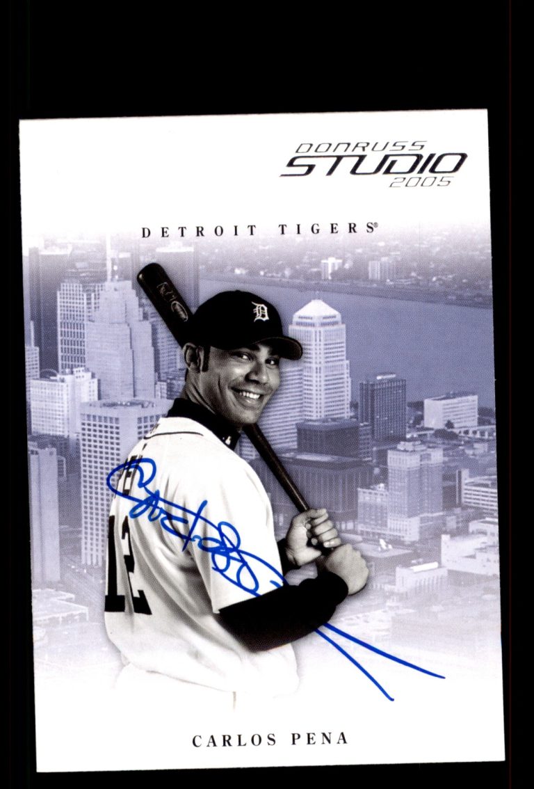 Signed Baseball Card Auto Carlos Pena 2005 Donruss Studio #110 Detroit Tigers