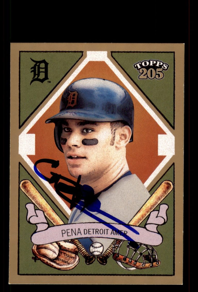 Signed Baseball Card Auto Carlos Pena 2003 Topps 205 #116 Detroit Tigers