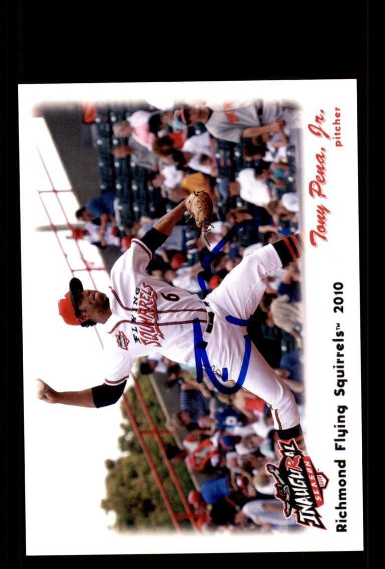 Signed Baseball Card Auto Tony Pena Jr. 2010 Richmond Flying Squirrels