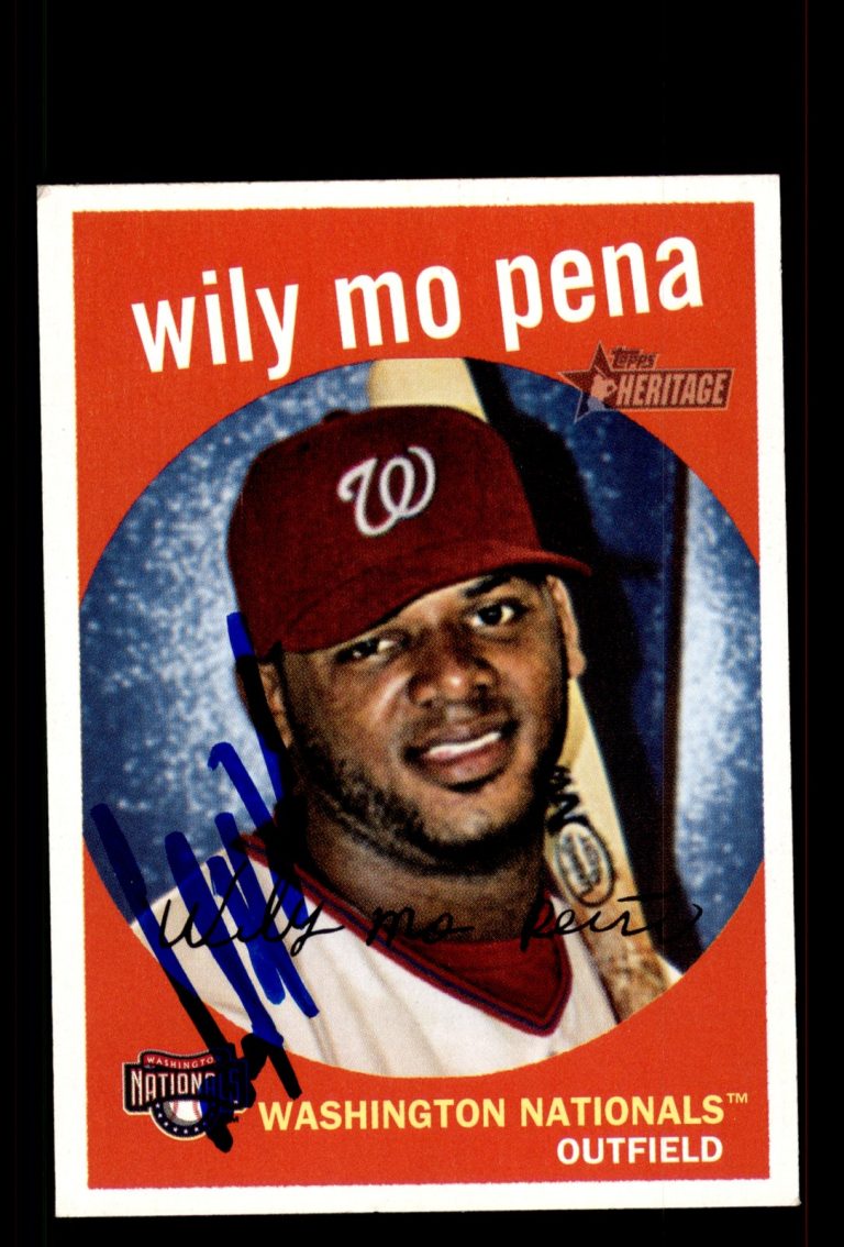 Signed Baseball Card Auto Wily Mo Pena 2008 Topps Heritage #302 Nationals