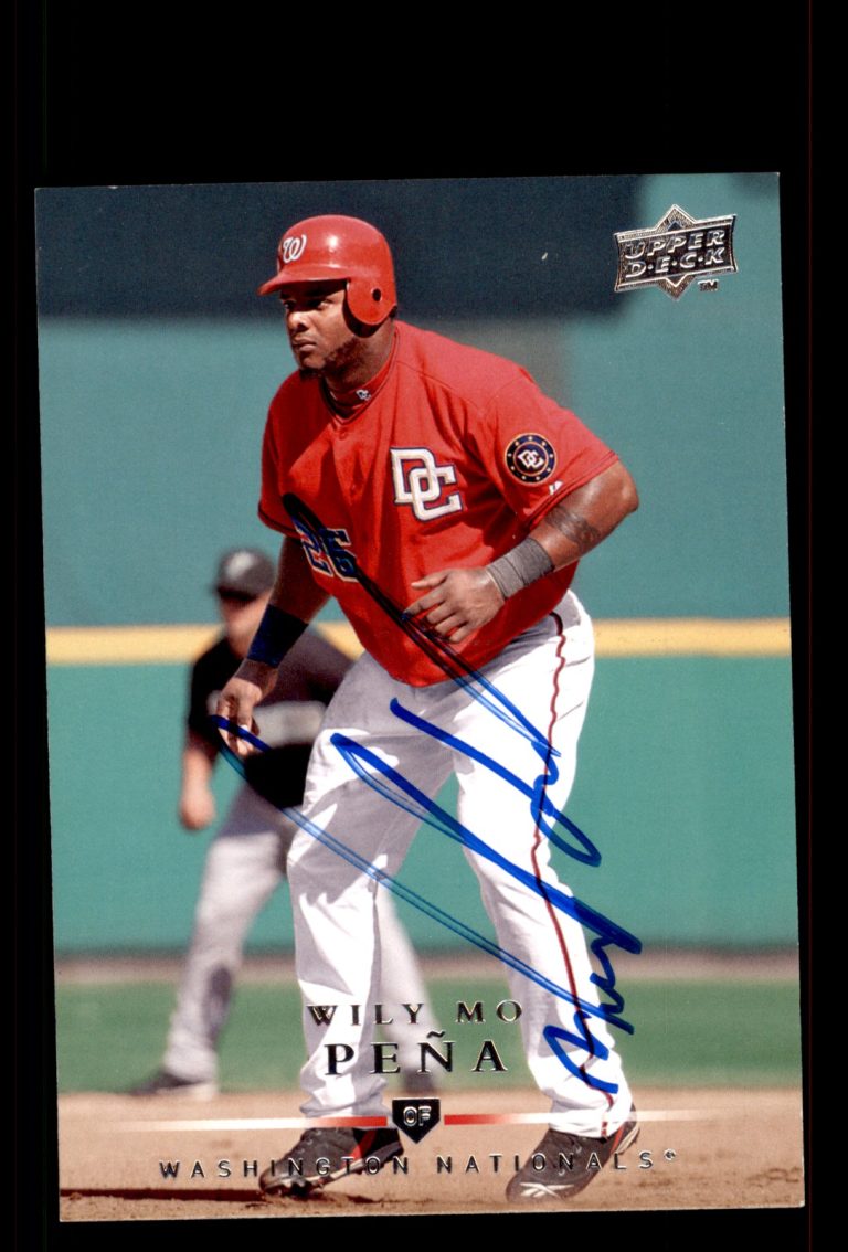 Signed Baseball Card Auto Wily Mo Pena 2008 Upper Deck #696 Washington Nationals