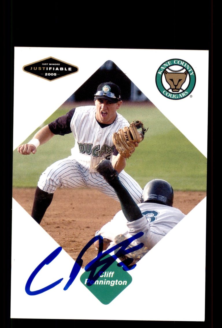 Signed Baseball Card Auto Cliff Pennington 2005 Justifiable #66