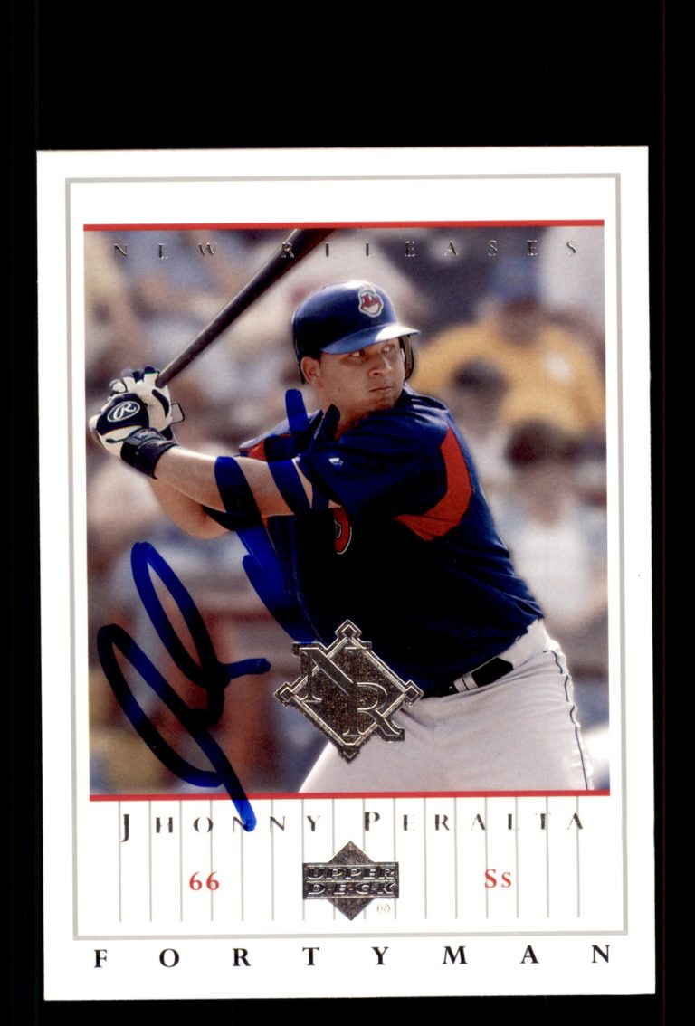 Signed Baseball Card Auto Jhonny Peralta 2003 Upper Deck 40-Man #904 Indians