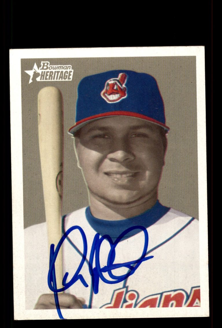 Signed Baseball Card Auto Jhonny Peralta 2006 Bowman Heritage #37 Indians