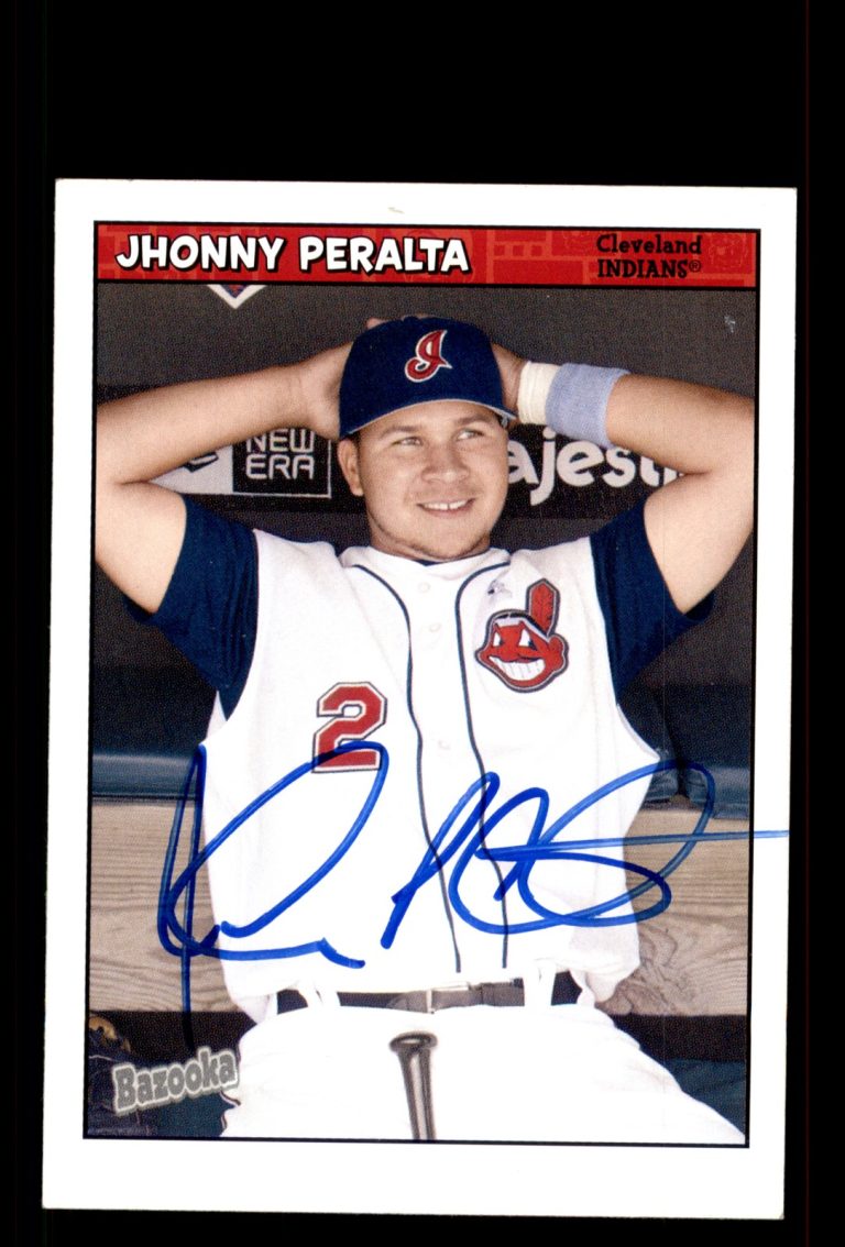 Signed Baseball Card Auto Jhonny Peralta 2006 Bazooka #82 Cleveland Indians