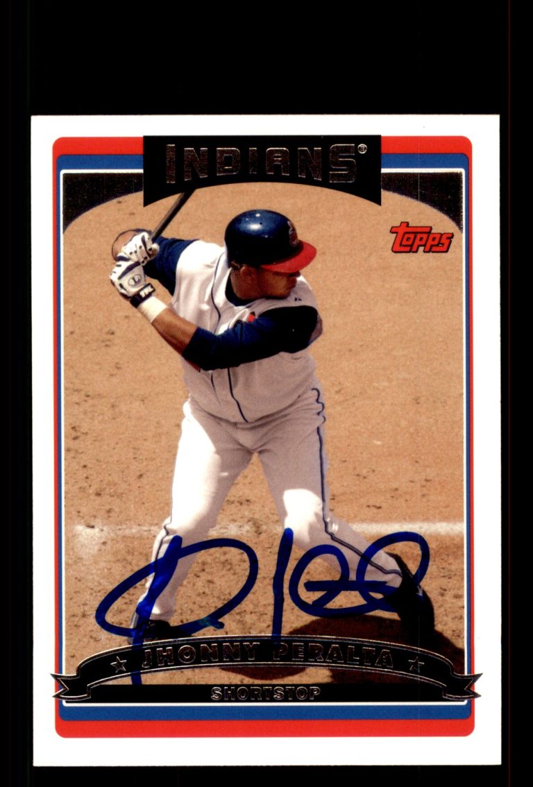 Signed Baseball Card Auto Jhonny Peralta 2006 Topps #169 Cleveland Indians