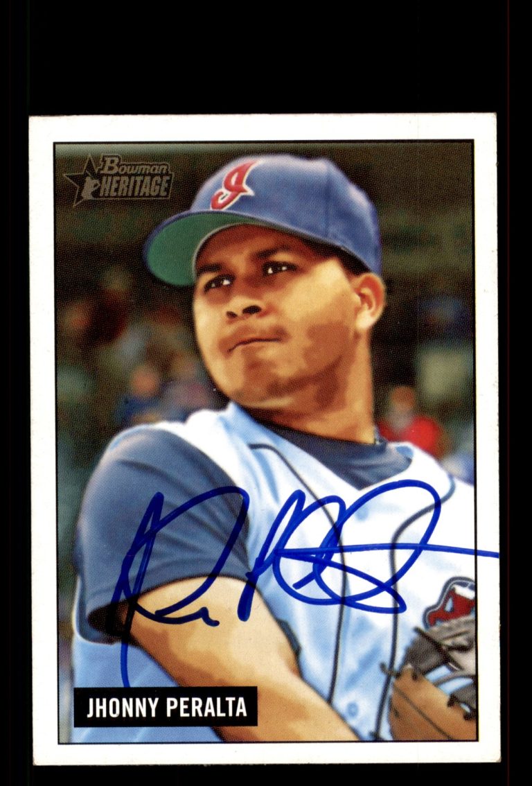 Signed Baseball Card Auto Jhonny Peralta 2005 Bowman Heritage #114 Indians
