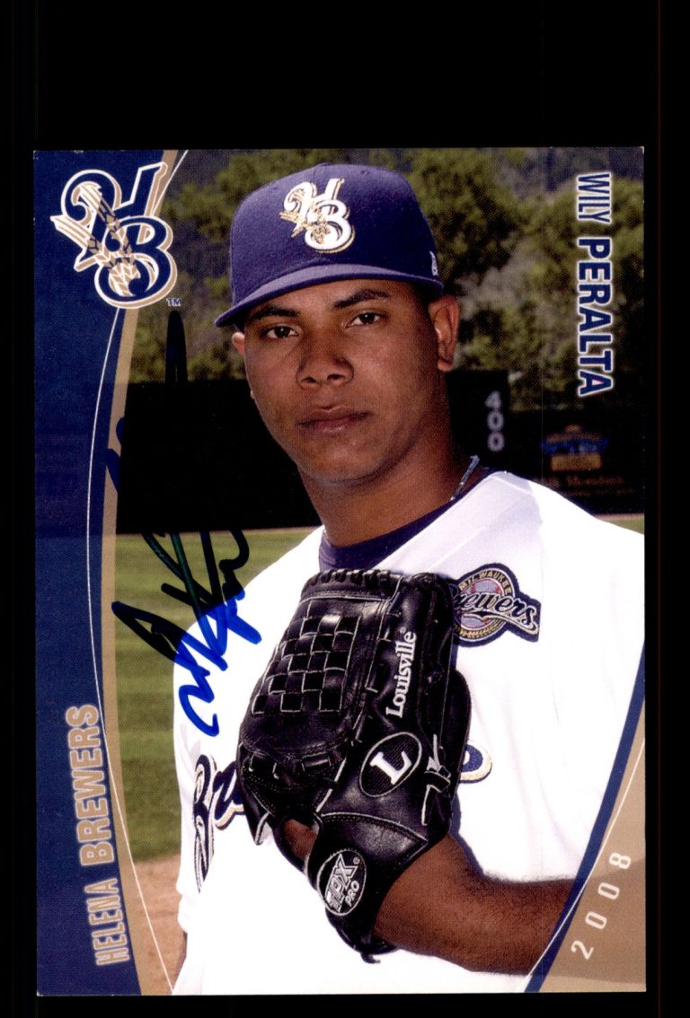 Signed Baseball Card Auto Wily Peralta 2008 Grandstand Helena Brewers