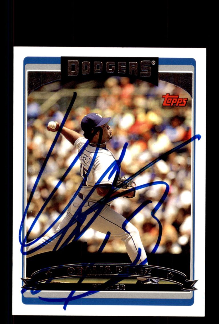 Signed Baseball Card Auto Odalis Perez 2006 Topps #381 Los Angeles Dodgers