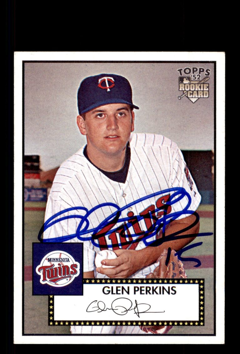 Signed Baseball Card Auto Glen Perkins 2007 Topps Rookie 1952 #142 Twins