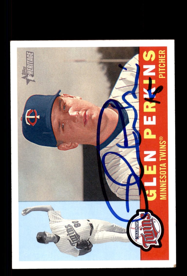 Signed Baseball Card Auto Glen Perkins 2009 Topps Heritage #432 Minnesota Twins