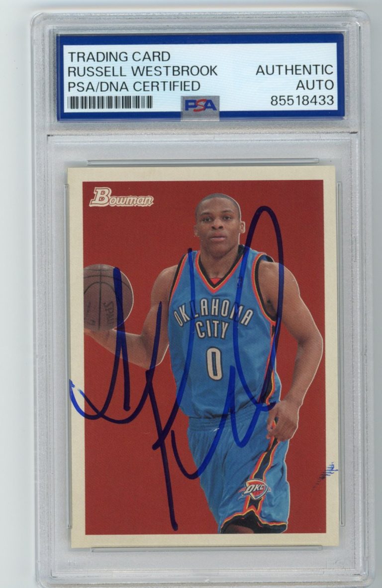 Signed Basketball Card Auto Russell Westbrook 2009-10 Bowman 48 #55 PSA/DNA