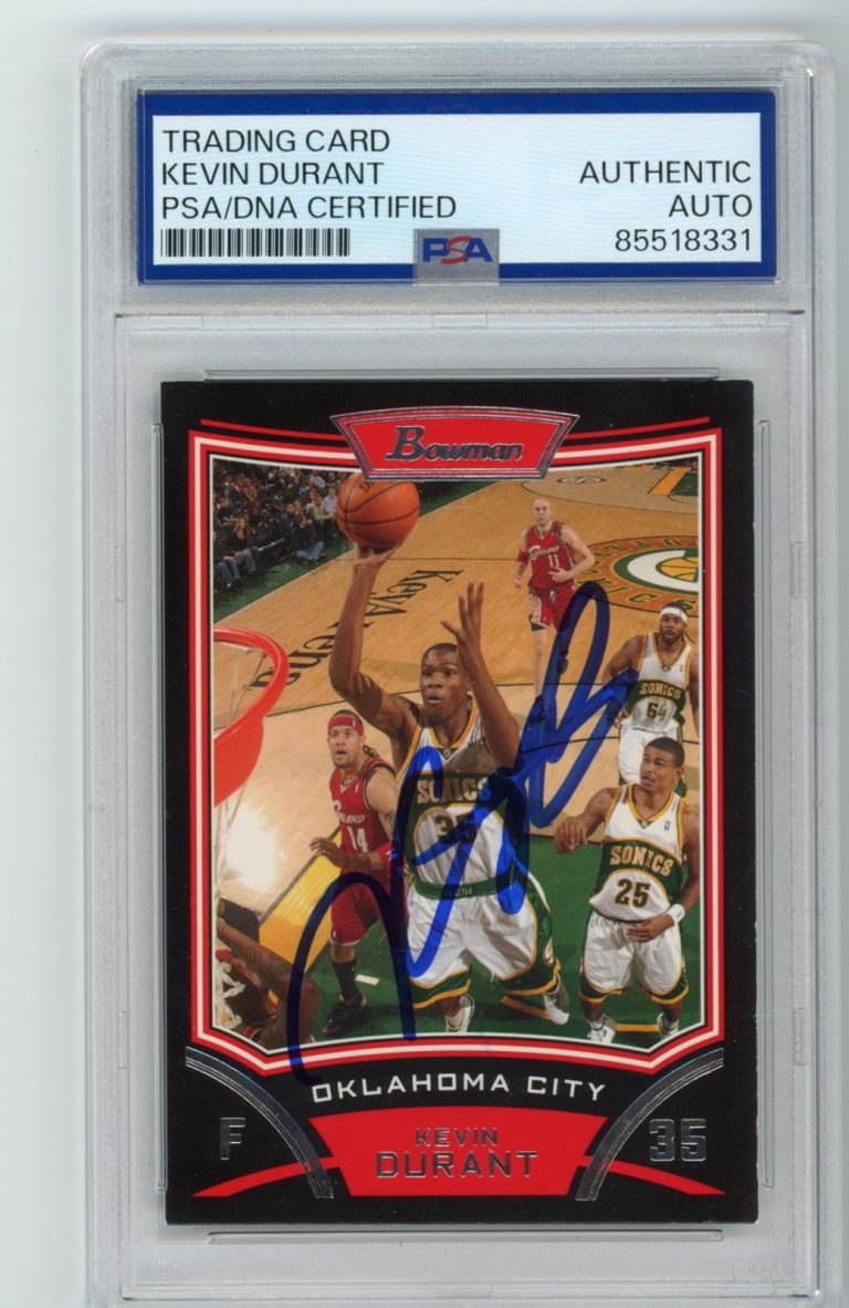 Signed Basketball Card Auto Kevin Durant 2008-09 Bowman #69 PSA/DNA