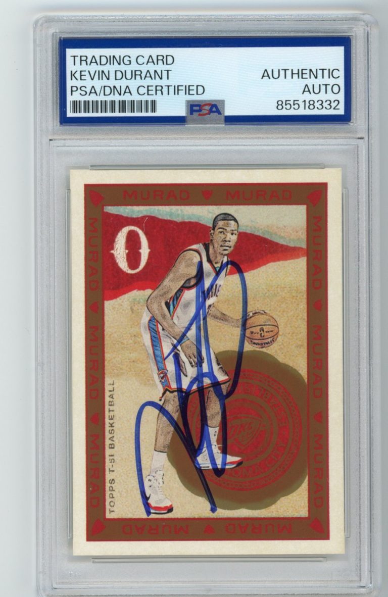 Signed Basketball Card Auto Kevin Durant 2008-09 Topps T-51 Murad #211 PSA/DNA