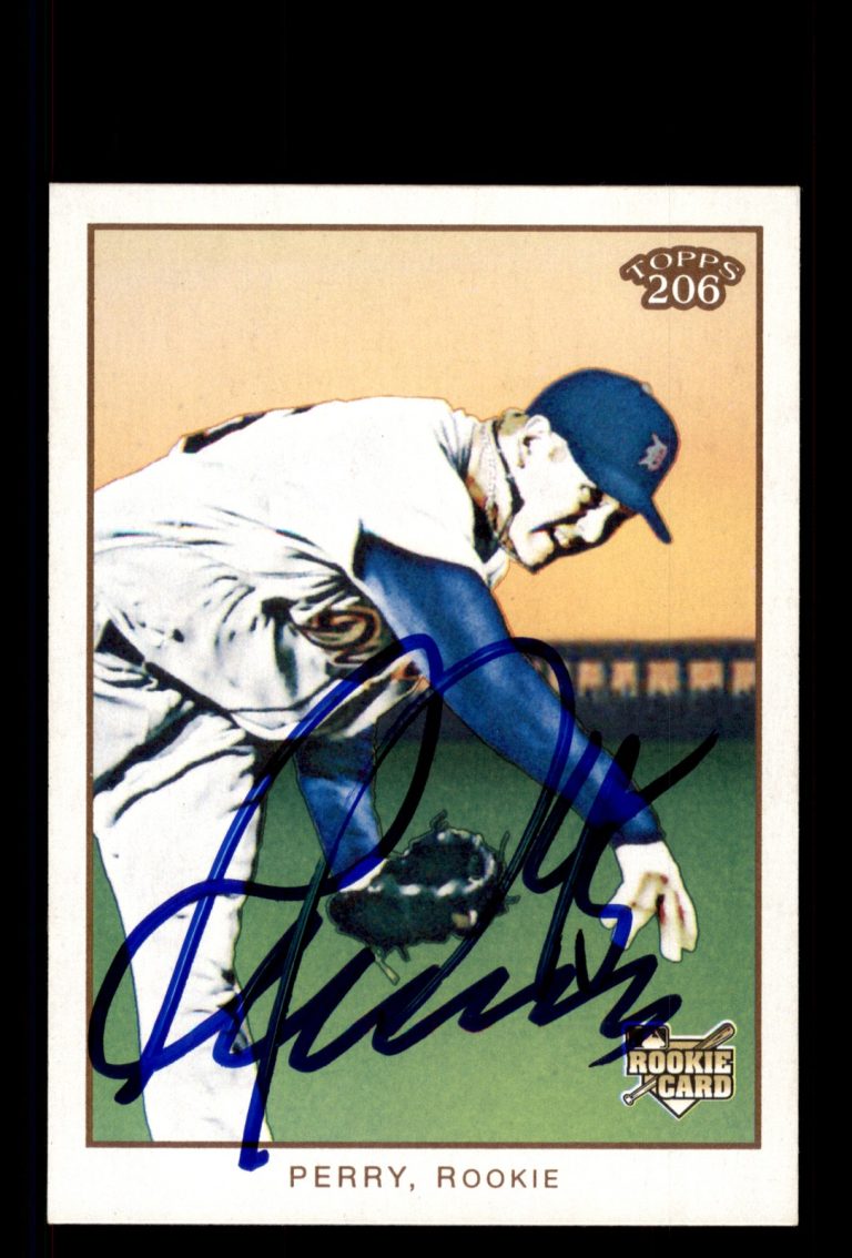 Signed Baseball Card Auto Ryan Perry 2009 Topps 206 #87 Detroit Tigers