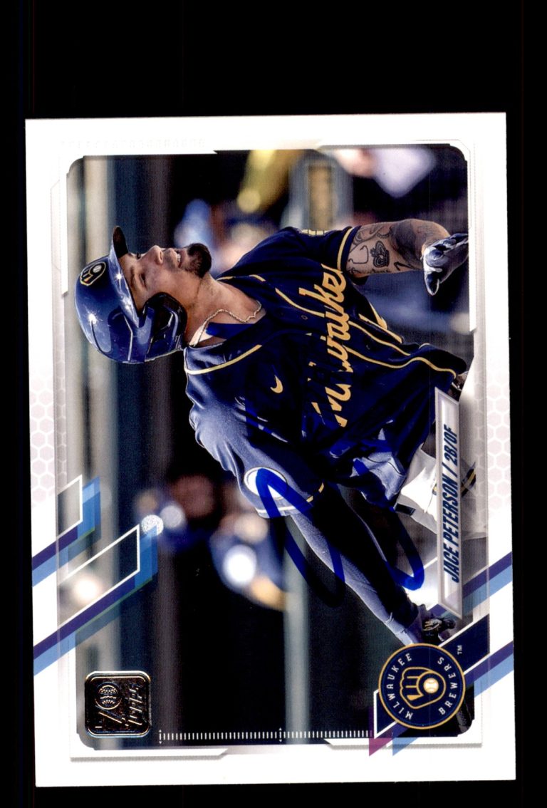 Signed Baseball Card Auto Jace Peterson 2021 Topps #US112 Milwaukee Brewers