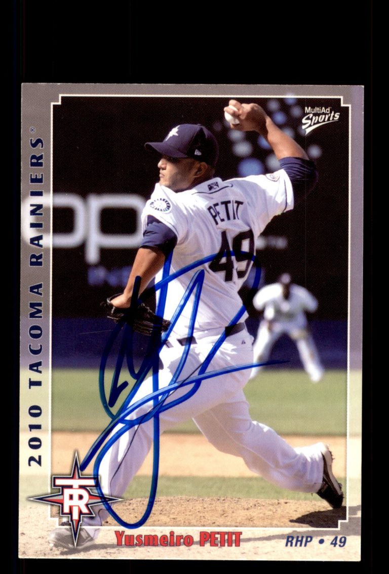 Signed Baseball Card Auto Yusmeiro Petit 2010 MultiAd Tacoma Rainiers