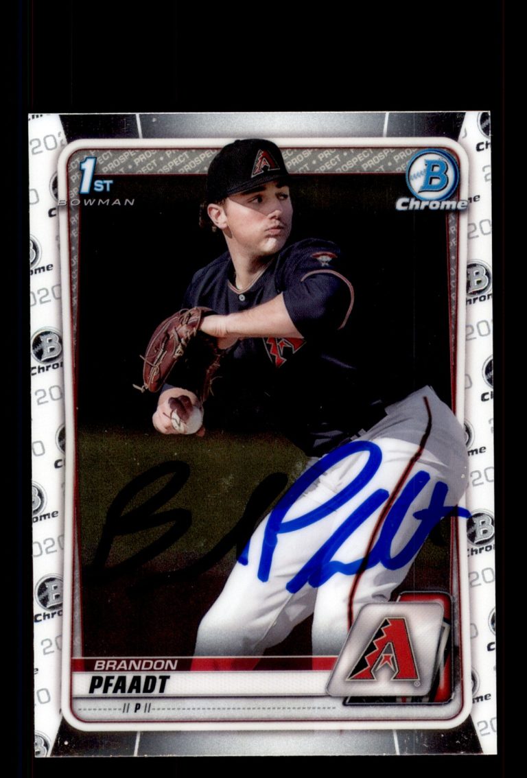 Signed Baseball Card Auto Brandon Pfaadt 2020 Bowman Chrome #BD-171