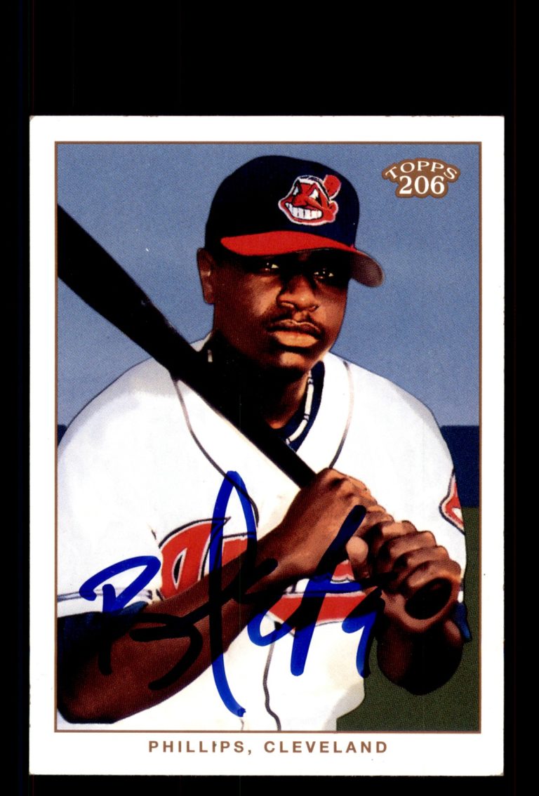 Signed Baseball Card Auto Brandon Phillips 2002 Topps 206 #418 Cleveland Indians