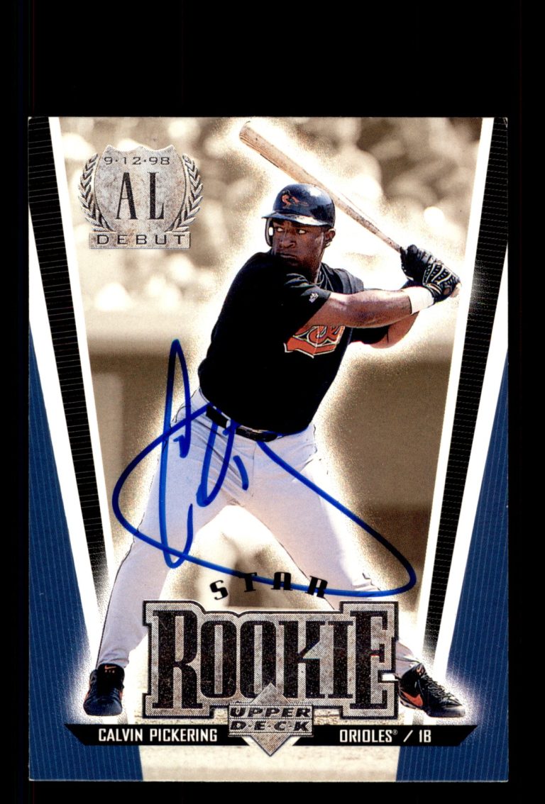 Signed Baseball Card Auto Calvin Pickering 1999 Upper Deck #285 Orioles