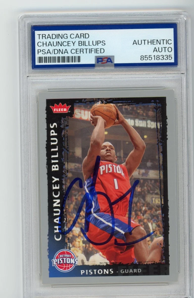 Signed Basketball Card Auto Chauncey Billups 2008-09 Fleer #8 Pistons PSA/DNA