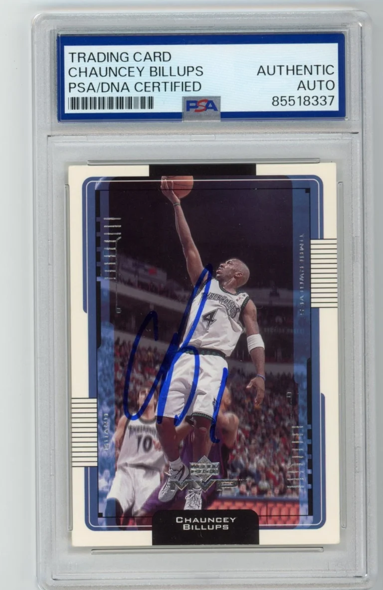 Signed Basketball Card Auto Chauncey Billups 2001-02 Upper Deck MVP #101 PSA/DNA
