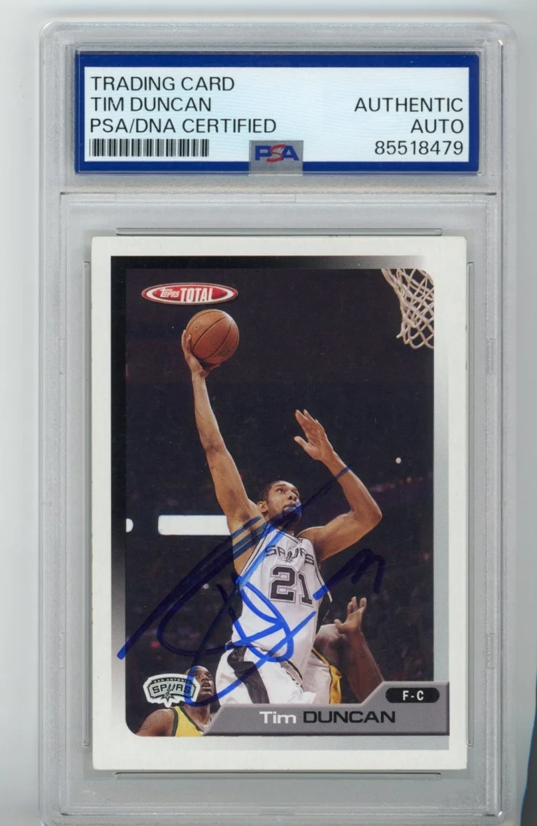 Signed Basketball Card Auto Tim Duncan 2005-06 Topps Total #41 Spurs PSA/DNA