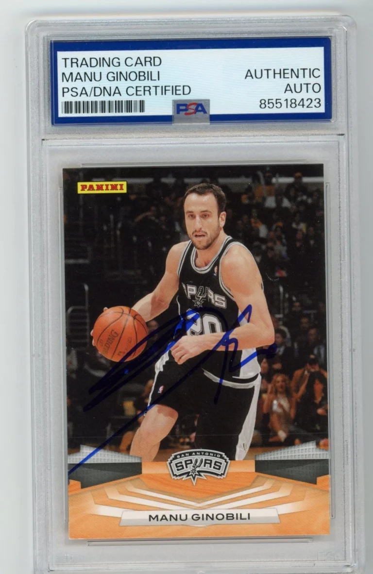Signed Basketball Card Auto Manu Ginobili 2009-10 Panini #193 Spurs PSA/DNA