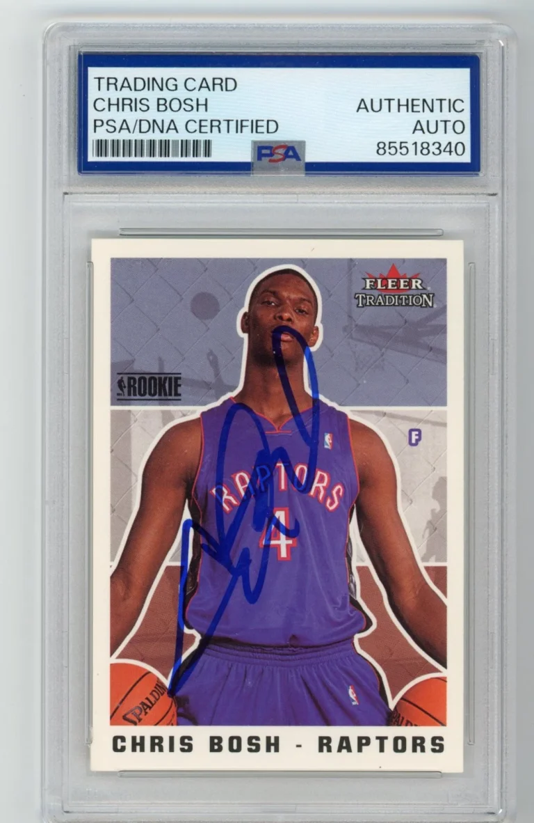 Signed Basketball Card Auto Chris Bosh 2003-04 Fleer Tradition #264 RC PSA/DNA