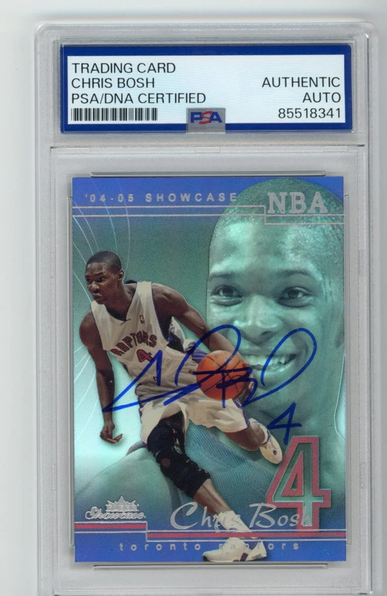 Signed Basketball Card Auto Chris Bosh 2004-05 Fleer Showcase #73 PSA/DNA