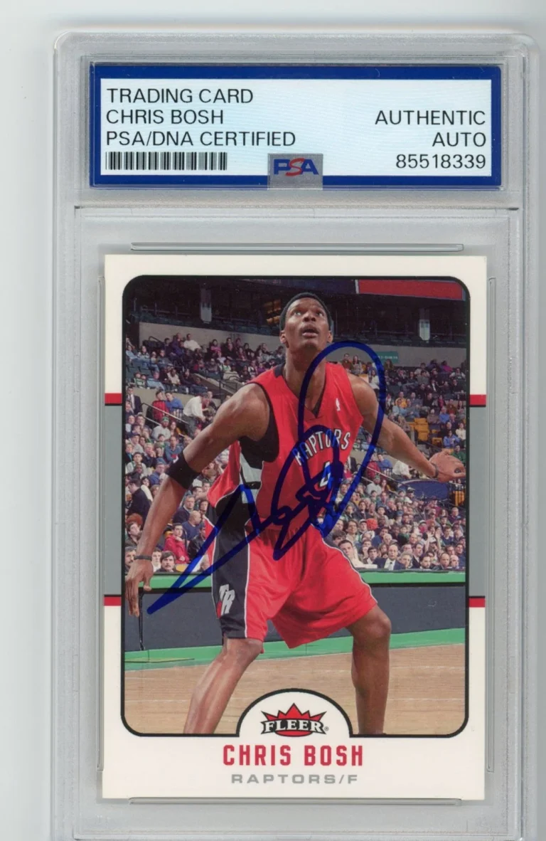 Signed Basketball Card Auto Chris Bosh 2006-07 Fleer #182 Raptors PSA/DNA