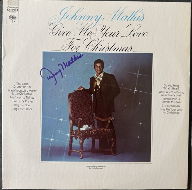 Johnny Mathis Signed Vinyl Give Me Your Love For  Christmas JSA COA Album