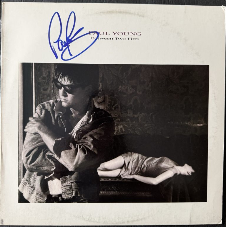Paul Young Signed Vinyl Between Two Fires Autograph JSA COA record Album