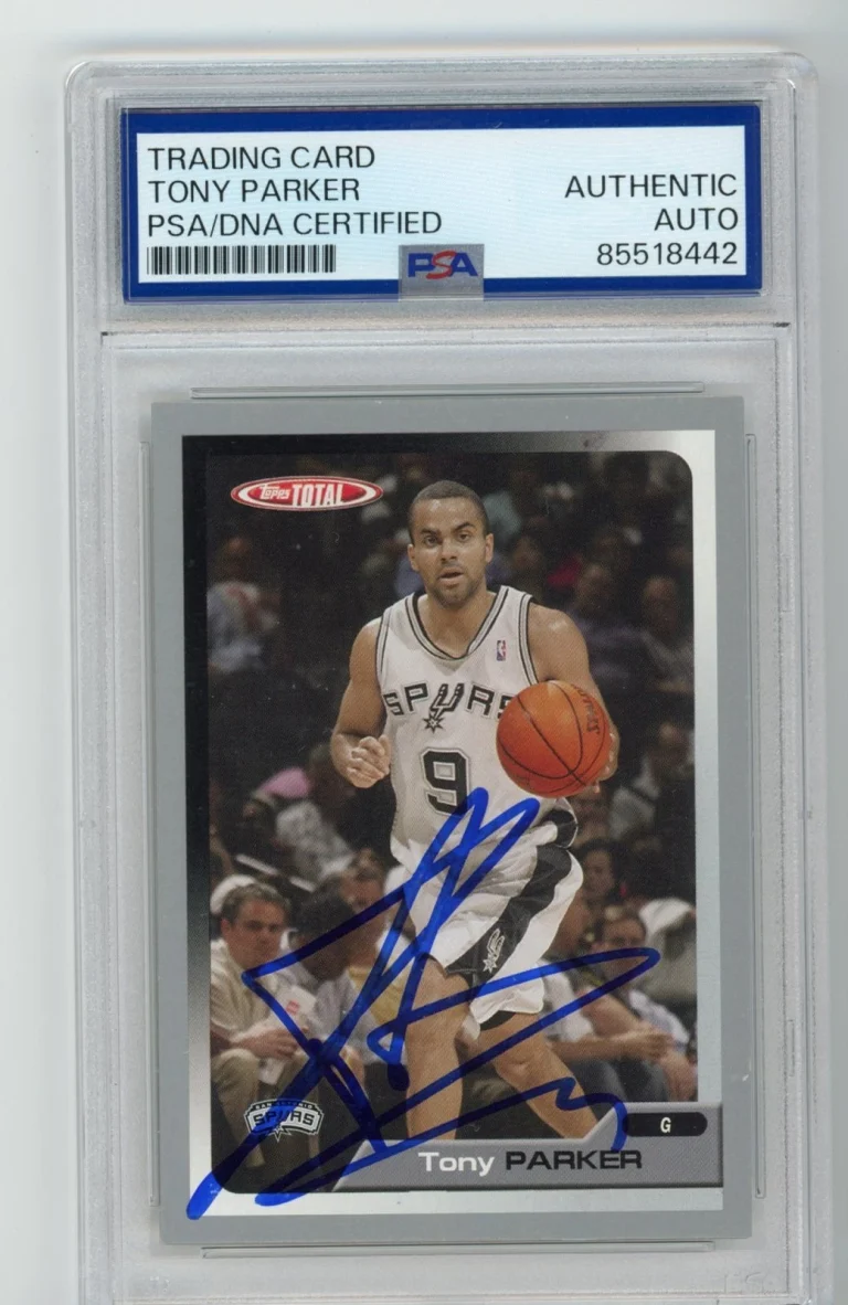Signed Basketball Card Auto Tony Parker 2005-06 Topps Total #213 Silver PSA/DNA