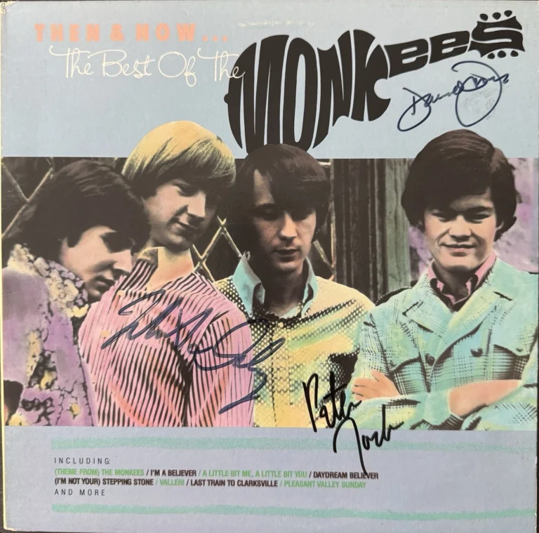 The Monkees Signed Vinyl Then & Now The Best Of Micky Dolenz Tork Jones Jsa COA