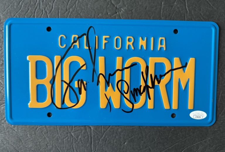 FAIZON LOVE SIGNED FRIDAY BIG WORM LICENSE PLATE AUTOGRAPHED JSA COA INSCRIPTION