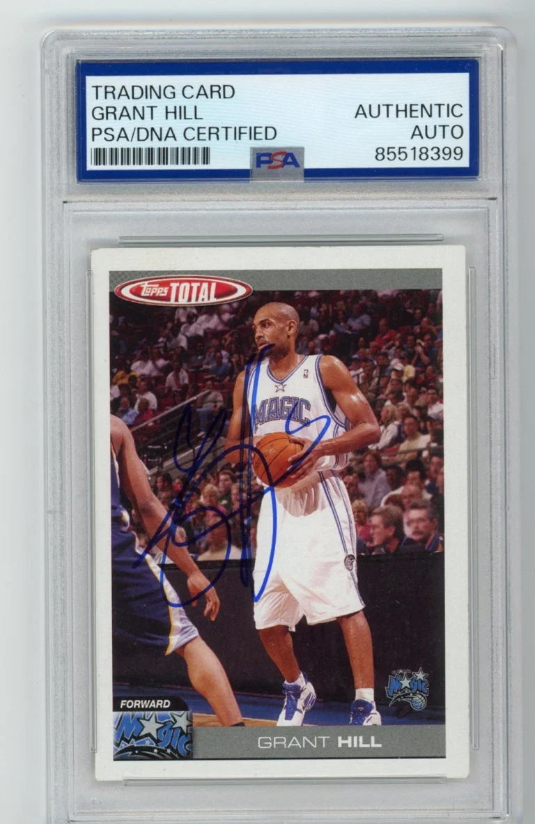 Signed Basketball Card Auto Grant Hill 2004-05 Topps Total #124 Magic PSA/DNA
