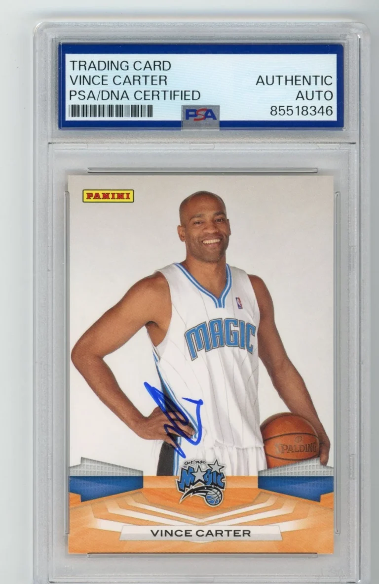 Signed Basketball Card Auto Vince Carter 2009-10 Panini #140 Magic PSA/DNA
