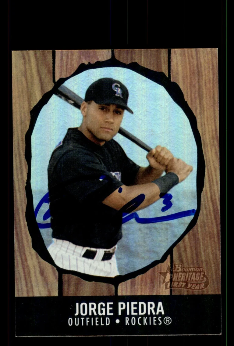 Signed Baseball Card Auto Jorge Piedra 2003 Bowman Heritage #205 Rainbow