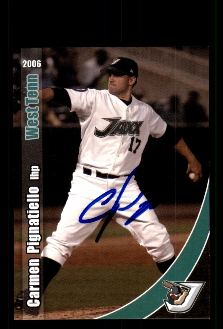 Signed Baseball Card Auto Carmen Pignatiello 2006 West Tenn Diamond Jaxx