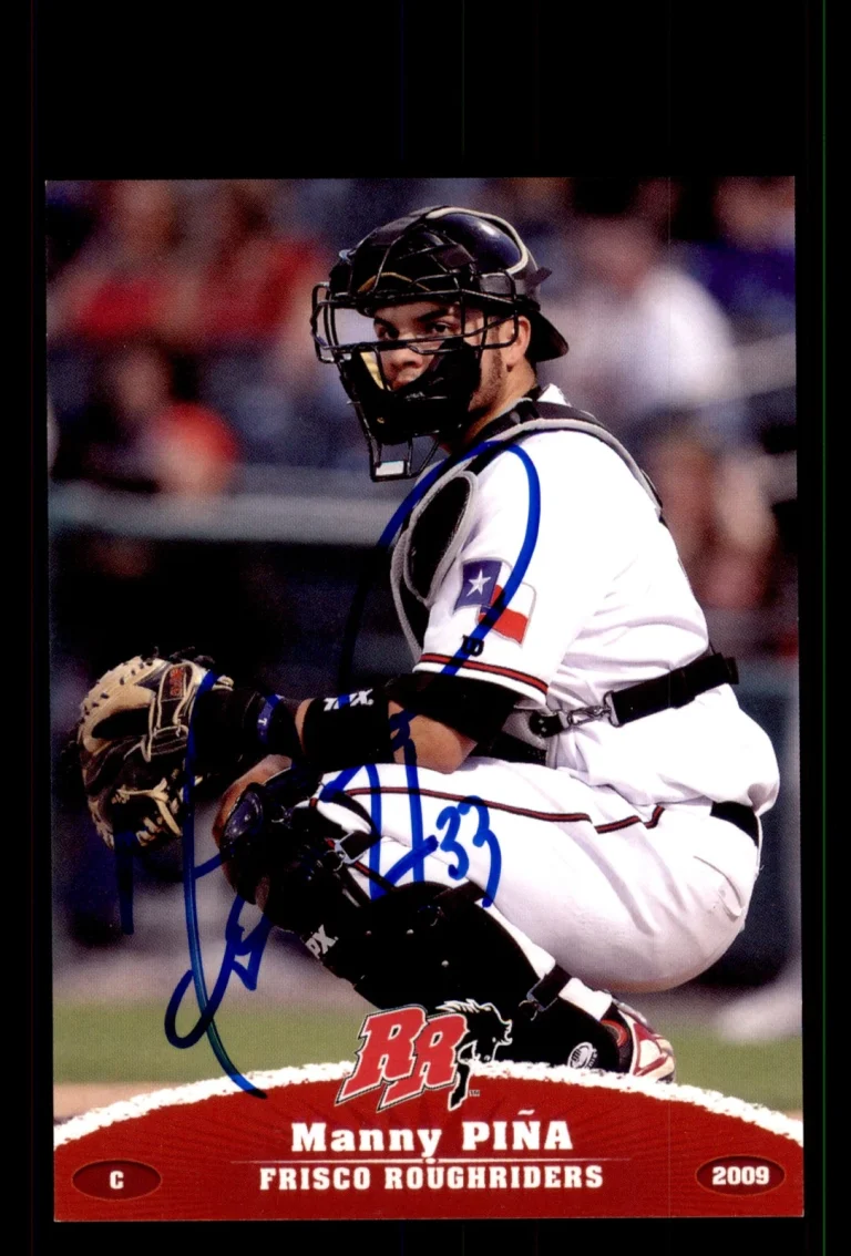 Signed Baseball Card Auto Manny Pina 2009 Grandstand Frisco RoughRiders