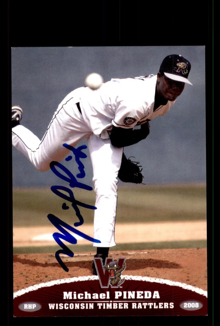 Signed Baseball Card Auto Michael Pineda 2008 Wisconsin Timber Rattlers