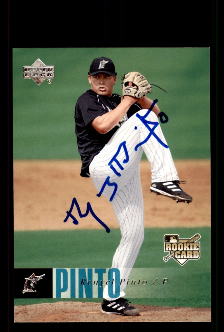 Signed Baseball Card Auto Renyel Pinto 2006 Upper Deck #975 Florida Marlins