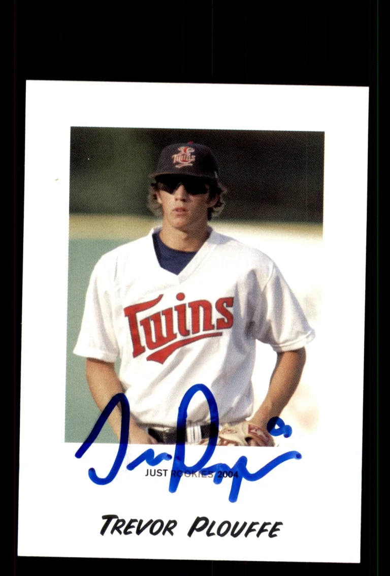 Signed Baseball Card Auto Trevor Plouffe 2004 Just Rookies #63 Twins