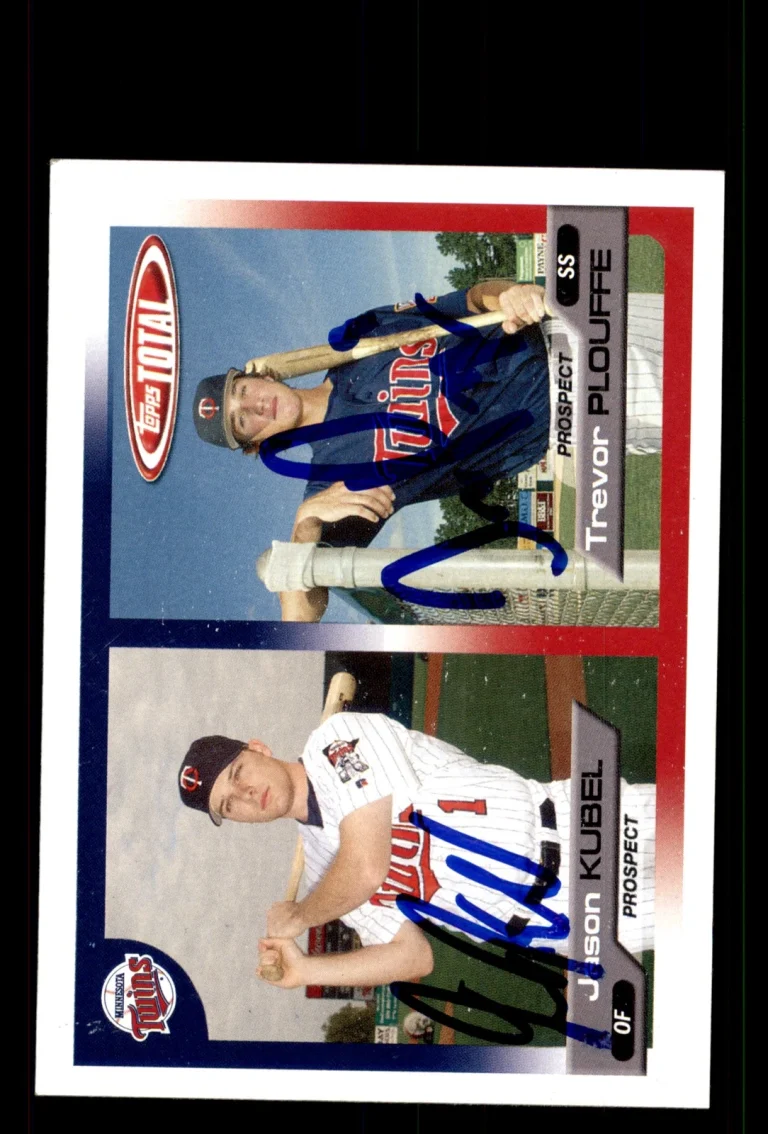Signed Baseball Card Auto Jason Kubel Trevor Plouffe 2005 Topps Total #693 Twins