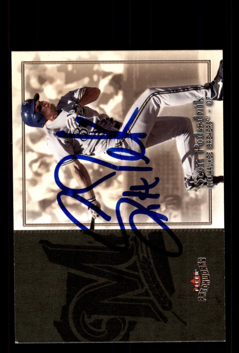 Signed Baseball Card Auto Scott Podsednik 2004 Fleer Patchworks #72 Brewers