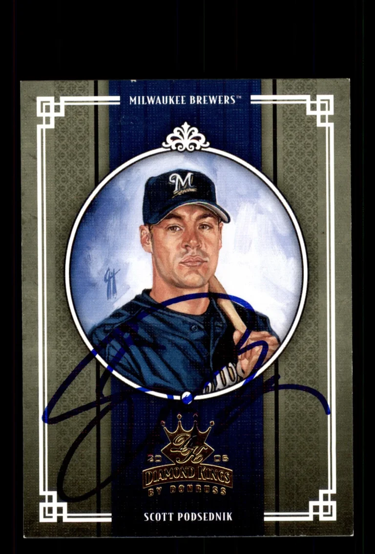Signed Baseball Card Auto Scott Podsednik 2005 Donruss Diamond Kings #123