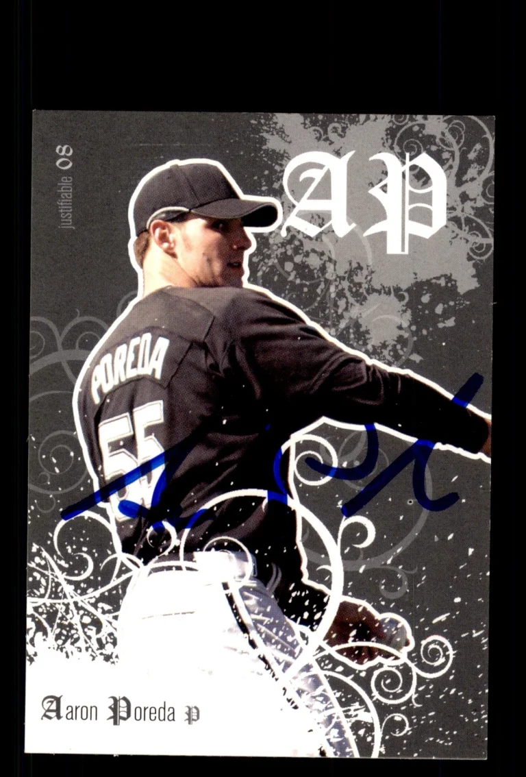 Signed Baseball Card Auto Aaron Poreda 2008 Justifiable #JF-40 Chicago White Sox